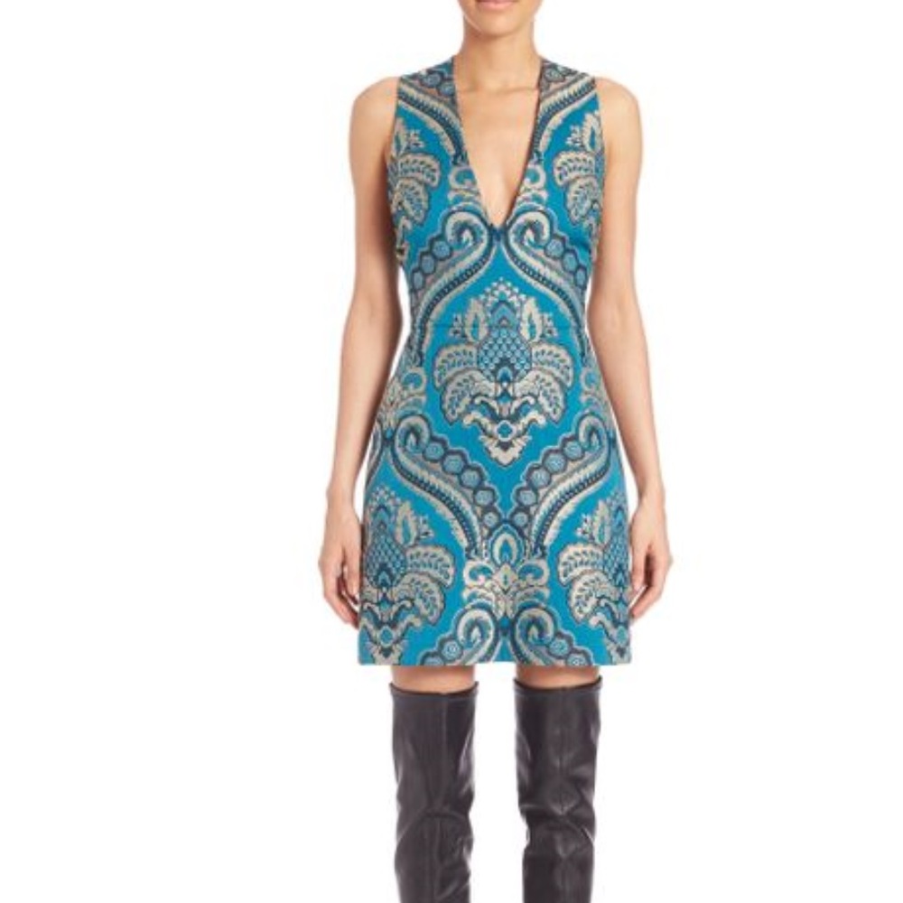 Alice + olivia Natalee A-line Dress in Turquoise